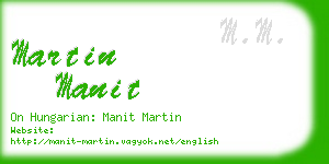 martin manit business card